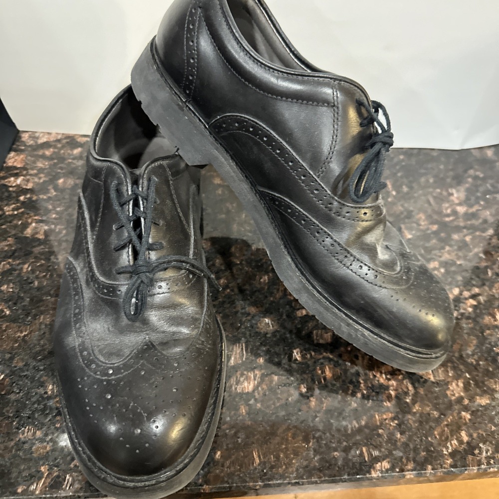 Eddie Bauer Italy Cap Toe Dress Pebbled Leather Lace Up Oxfords Shoes Men's 9.5M